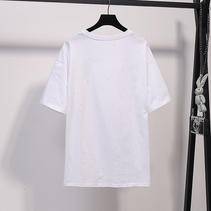 2021 autumn and winter new extra large size women's 300 kg fat mm thin round neck T-shirt loose long-sleeved bottoming shirt